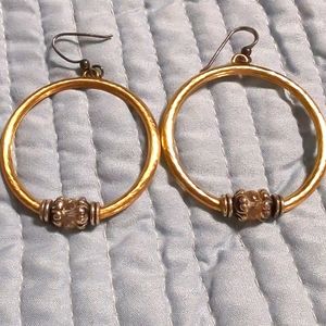 Brighton gold hoop earrings with crystal